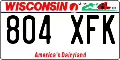 WI license plate 804XFK