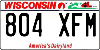 WI license plate 804XFM