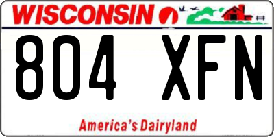WI license plate 804XFN