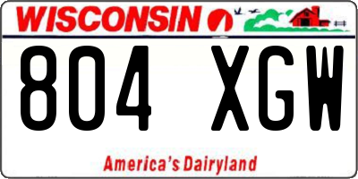 WI license plate 804XGW