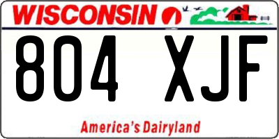 WI license plate 804XJF