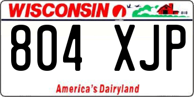 WI license plate 804XJP