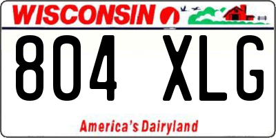 WI license plate 804XLG