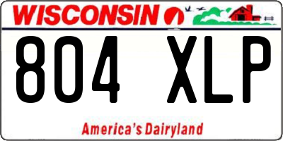 WI license plate 804XLP