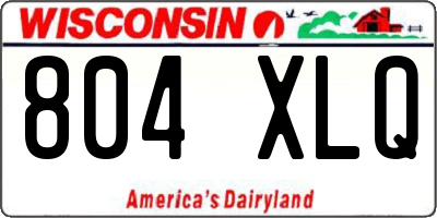 WI license plate 804XLQ
