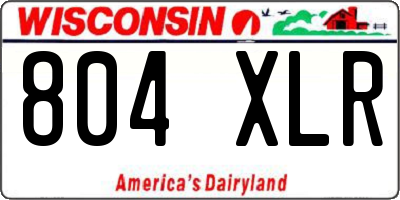 WI license plate 804XLR