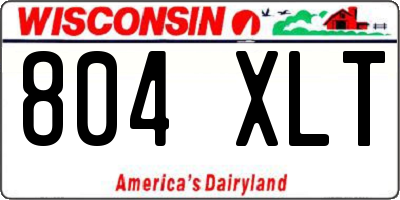 WI license plate 804XLT