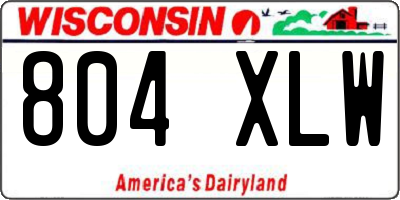 WI license plate 804XLW