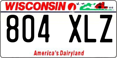 WI license plate 804XLZ
