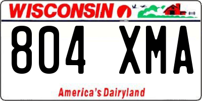 WI license plate 804XMA