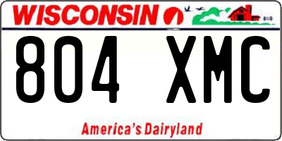 WI license plate 804XMC