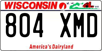 WI license plate 804XMD