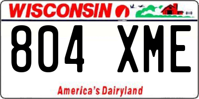 WI license plate 804XME