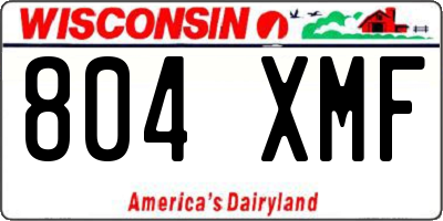 WI license plate 804XMF