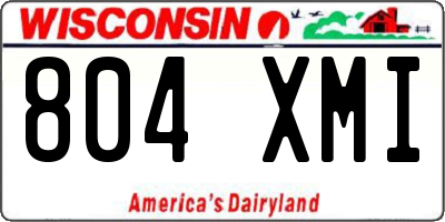 WI license plate 804XMI