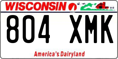 WI license plate 804XMK