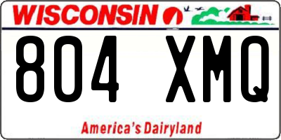 WI license plate 804XMQ