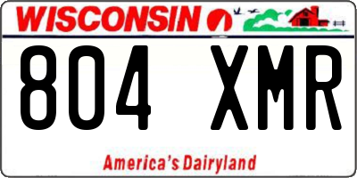 WI license plate 804XMR