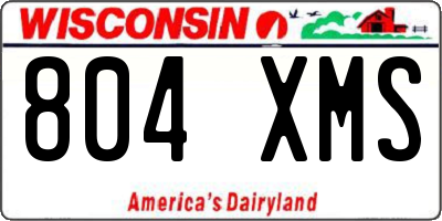 WI license plate 804XMS