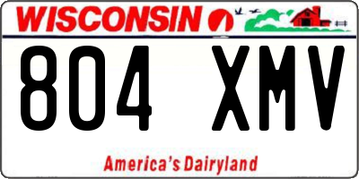 WI license plate 804XMV