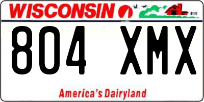 WI license plate 804XMX