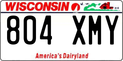 WI license plate 804XMY