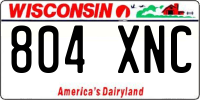 WI license plate 804XNC