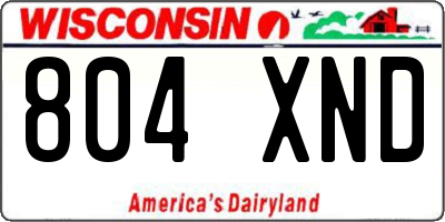 WI license plate 804XND