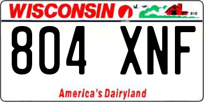 WI license plate 804XNF