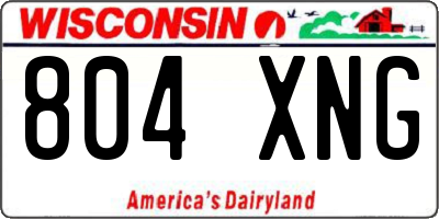 WI license plate 804XNG