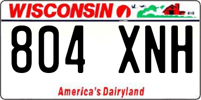 WI license plate 804XNH