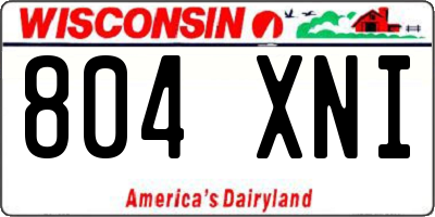 WI license plate 804XNI