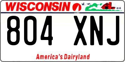 WI license plate 804XNJ