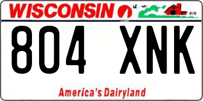 WI license plate 804XNK