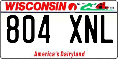 WI license plate 804XNL
