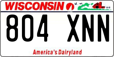 WI license plate 804XNN