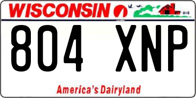 WI license plate 804XNP