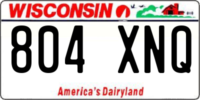 WI license plate 804XNQ