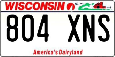 WI license plate 804XNS