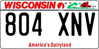 WI license plate 804XNV