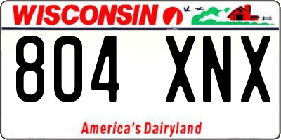 WI license plate 804XNX