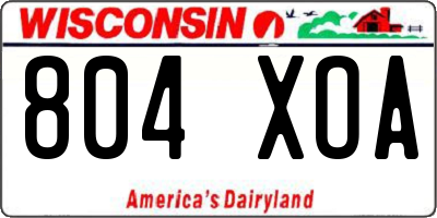 WI license plate 804XOA