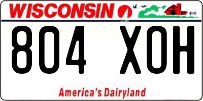 WI license plate 804XOH