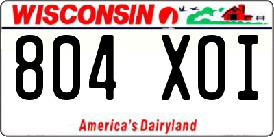 WI license plate 804XOI