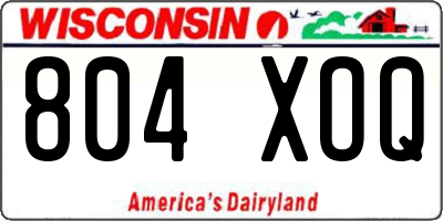 WI license plate 804XOQ