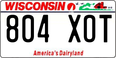 WI license plate 804XOT