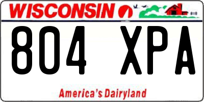 WI license plate 804XPA