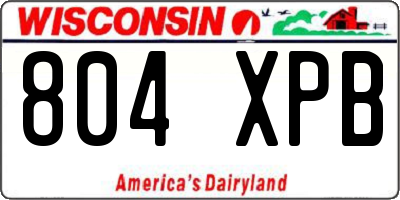 WI license plate 804XPB