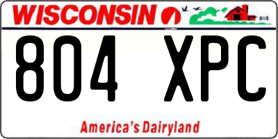 WI license plate 804XPC