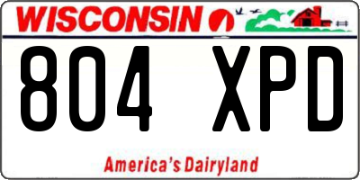 WI license plate 804XPD